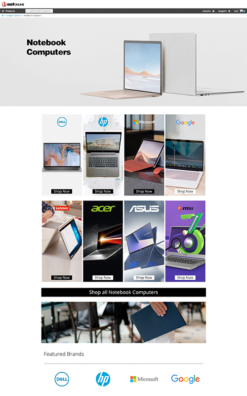 Antonline — Notebook Computers Category Page — Antonline.com
